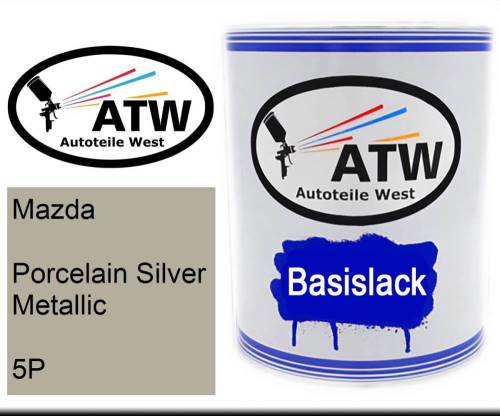 Mazda, Porcelain Silver Metallic, 5P: 1L Lackdose, von ATW Autoteile West.